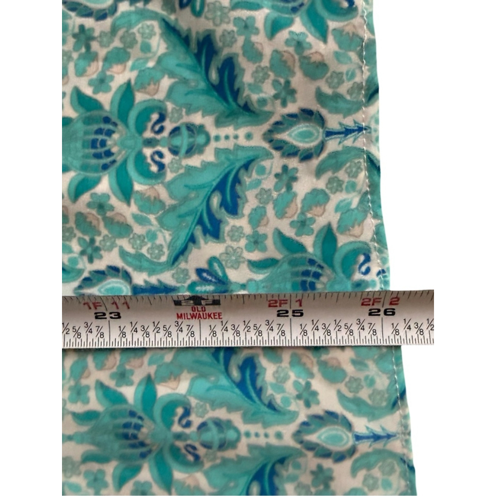 Rose & Olive Blue Floral Blouse Size L Boho Cottagecore Flowy Summer Spring - Picture 7 of 12
